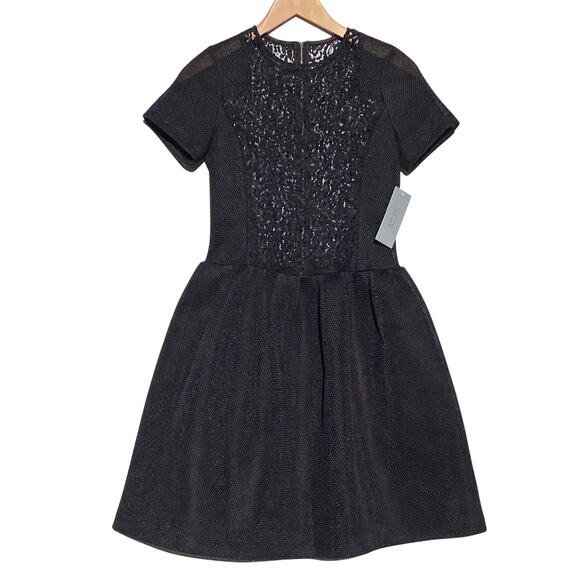 NWT RICKIE FREEMAN x TERI JON Women’s Sheer Lace Mesh Mini Dress - Picture 1 of 5